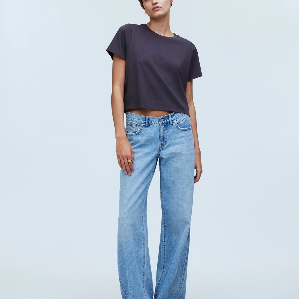 Madewell Softfade Cotton Boxy Crop White Tee
